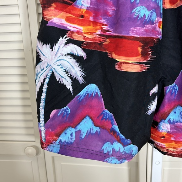 NWT REISS Paul Palm Tree Print Swim Trunks Board Shorts XL - Picture 9 of 12